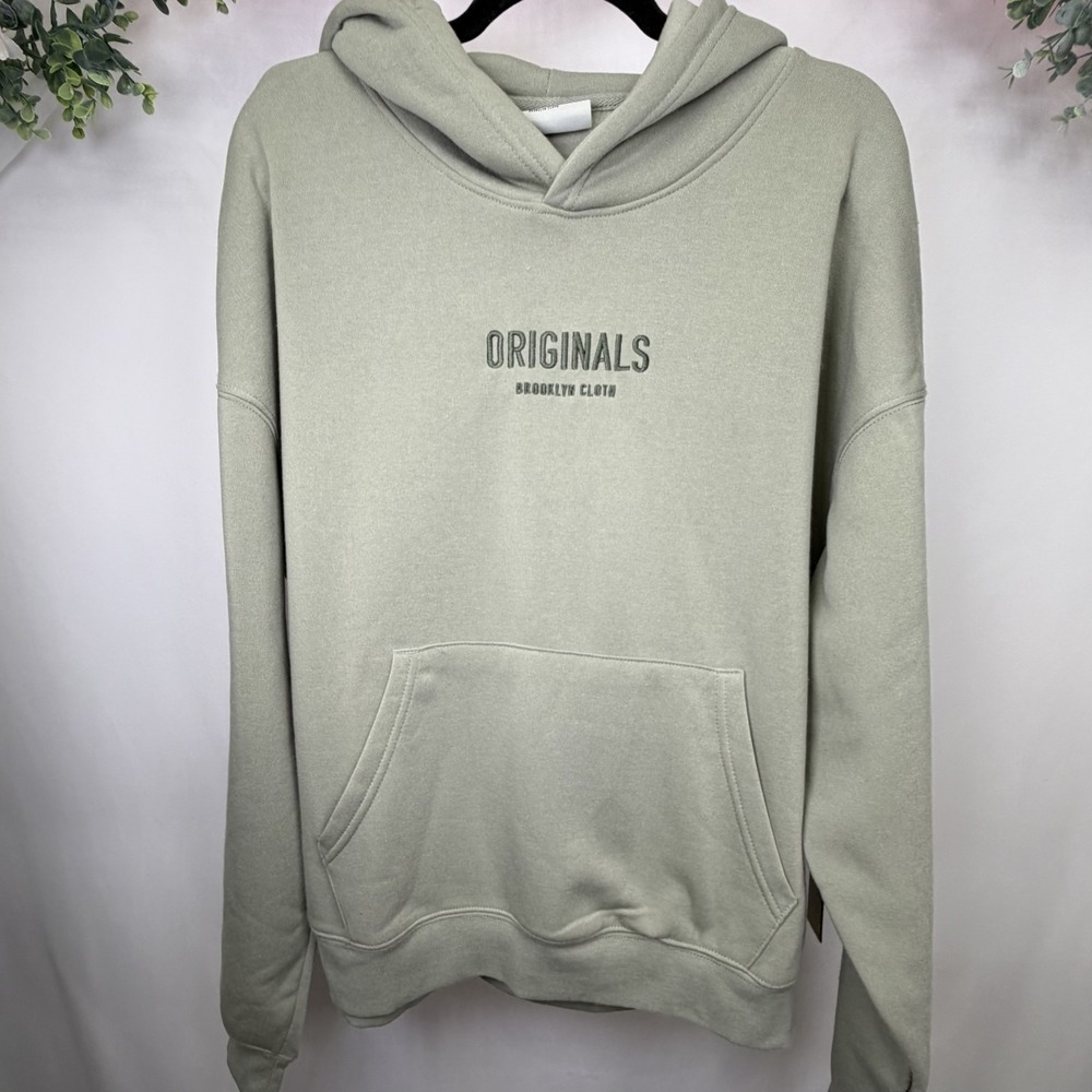 Brooklyn Cloth Originals  Men's Sage Green Hoodie with Front Pocket Size M